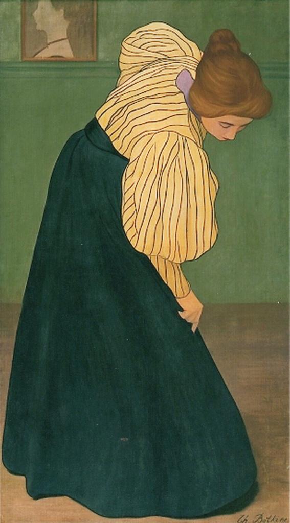Ф.В. Боткин. Дама в полосатой блузке. 1890-е. Холст, масло. 141×81. Национальный музей искусств Азербайджана, Баку