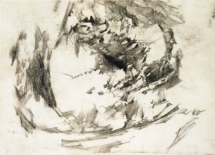 М.А. Врубель. Раковина. Бумага, графитный и черный карандаши. 23,8 × 32,7 © ГРМ. Инв. Р-2423