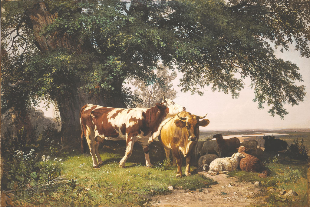 Шишкин. Стадо под деревьями. 1864