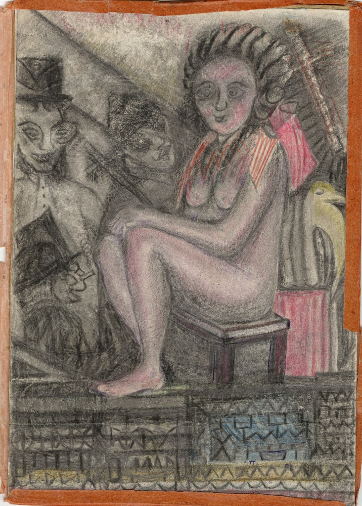 Ил. 9. А.Ф. Микули. Клеопатра. Без даты. Бумага, графитный и цветные карандаши. 23×17. Собрание Е.Г. Гусевой, Москва