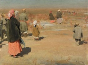 Абрам Ефимович Архипов «Проводы Крестного хода». 1890-е. Холст, масло. 72 × 97 см.