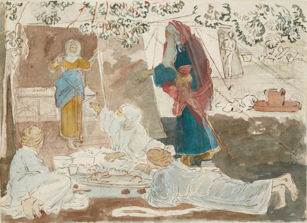 А.А. Иванов. Три странника возвещают Аврааму о рождении Исаака. Конец 1840-х – 1858. ГТГ