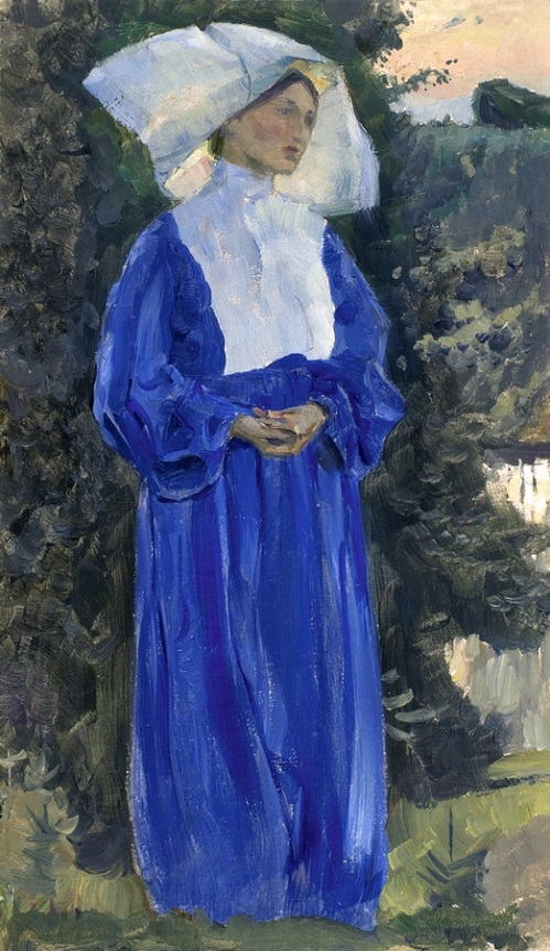 Михаил Нестеров. Портрет Екатерины Нестеровой в костюме итальянской монахини. 1914. Башкирский государственный художественный музей имени М. В. Нестерова, Уфа