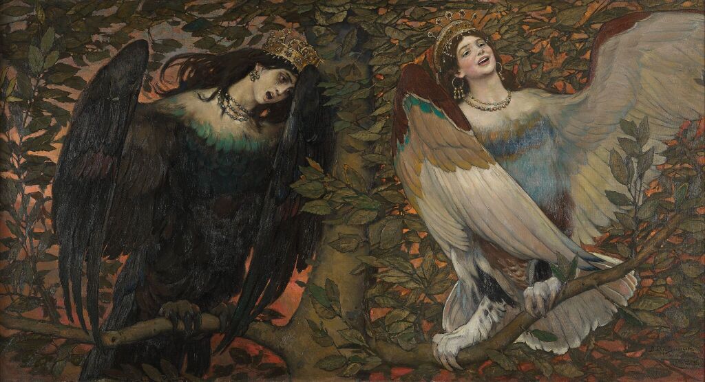 В.М. Васнецов. Сирин и Алконост. Песнь радости и печали. 1896. Холст, масло. 133 х 250. ГТГ