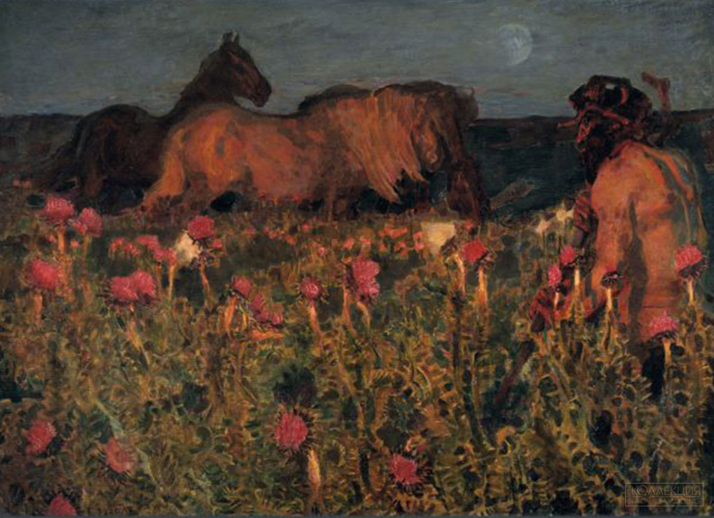 Врубель Михаил Александрович (1856-1910). К ночи. 1900. Холст, масло. 129 × 180