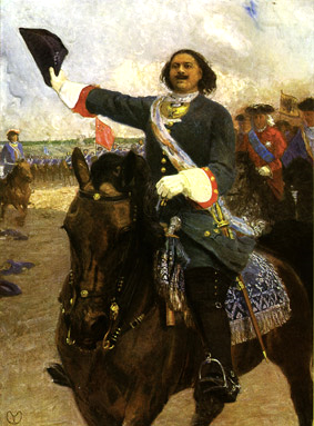 Юрий Ильич Репин. Великий вождь (Пётр I перед Полтавской баталией), 1907-1910., холст, масло. Место нахождения уточняется