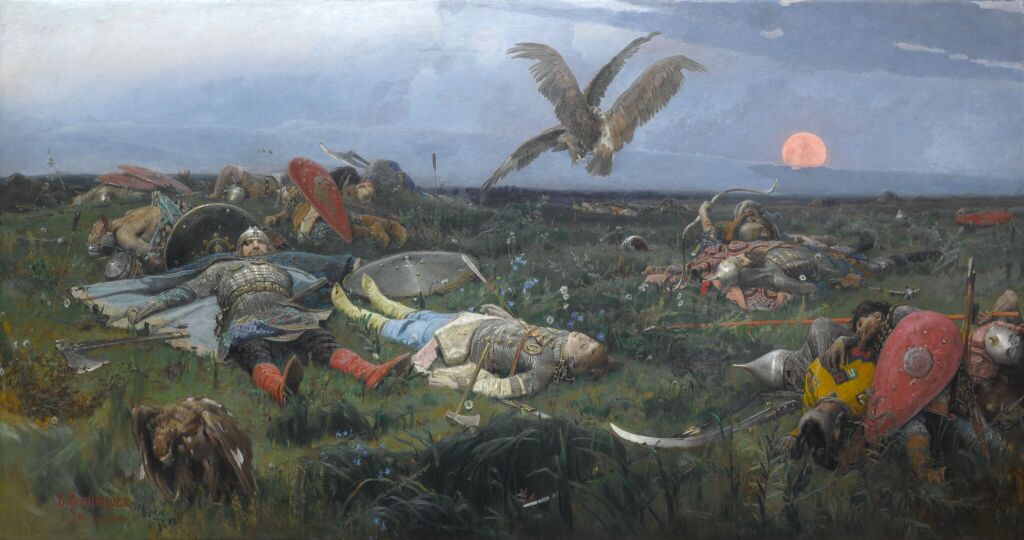 В.М. Васнецов. После побоища Игоря Святославича с половцами. 1880. Холст, масло. 105 x 390. ГТГ