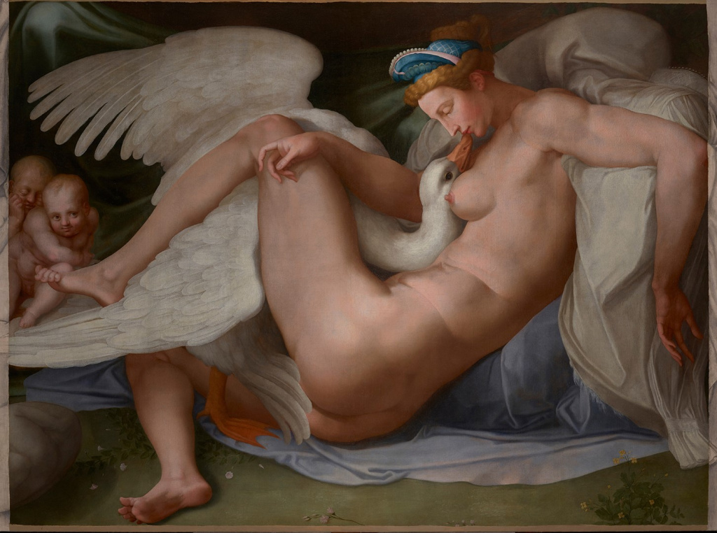 Леда и лебедь. Микеланджело (круг). Из частной коллекции.jpg