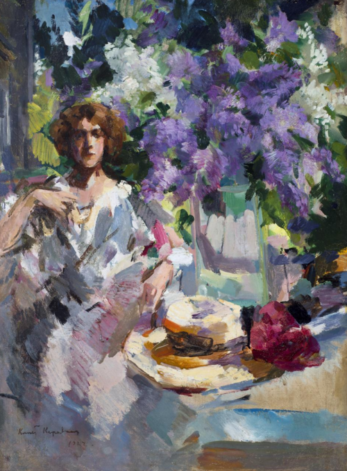 К. Коровин. Дама с сиренью. 1922