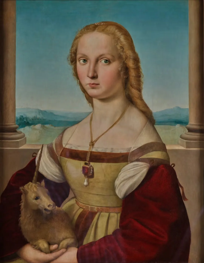 Рафаэль. Портрет молодой женщины с единорогом, 1505–1506