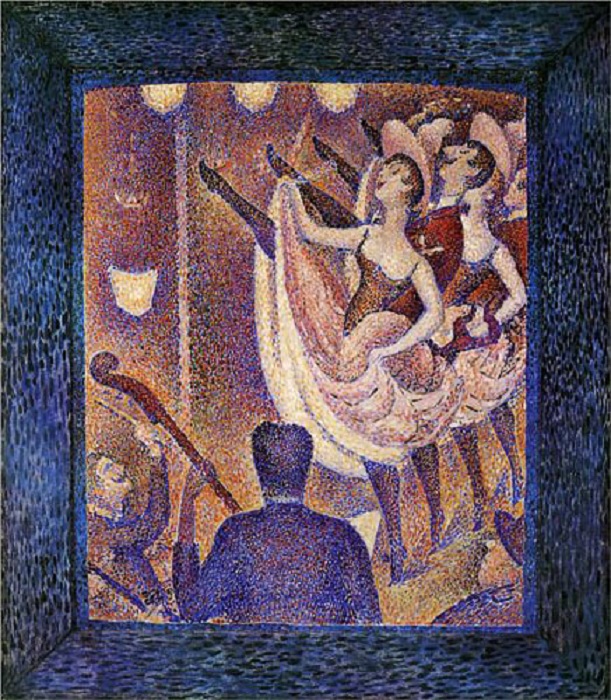 Жорж Сёра. Канкан (Кабаре). Этюд. 1889–1890. Холст, масло. 85,73×77,15×11.,43. Галерея Олбрайт-Нокс, Баффало, США