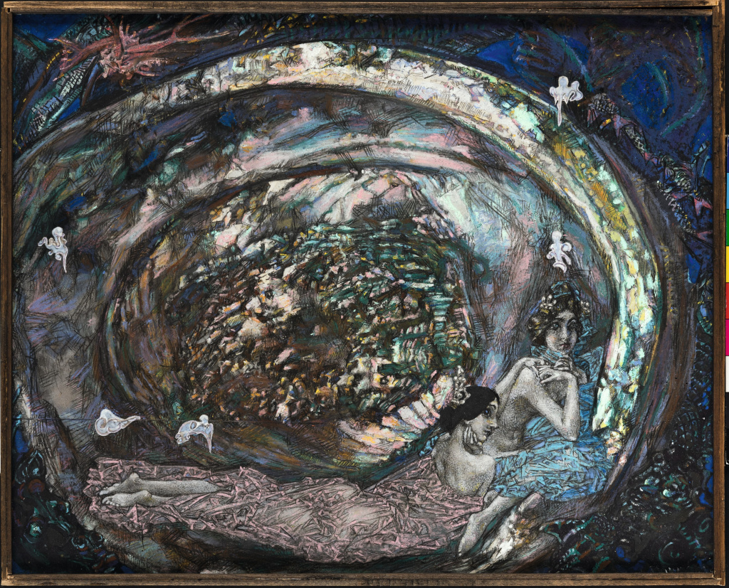М.А. Врубель. Жемчужина. 1904. Картон, пастель, гуашь, уголь, бумажная аппликация
