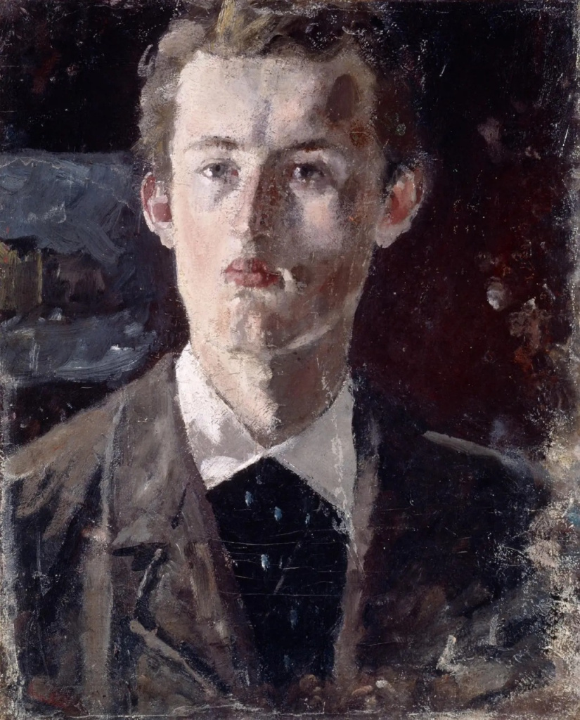 Автопортрет Эдварда Мунка, 1882–1883 __гг. Негрунтованный картон, масло. Фото Фредрик Биркелунд Музей Осло.jpg