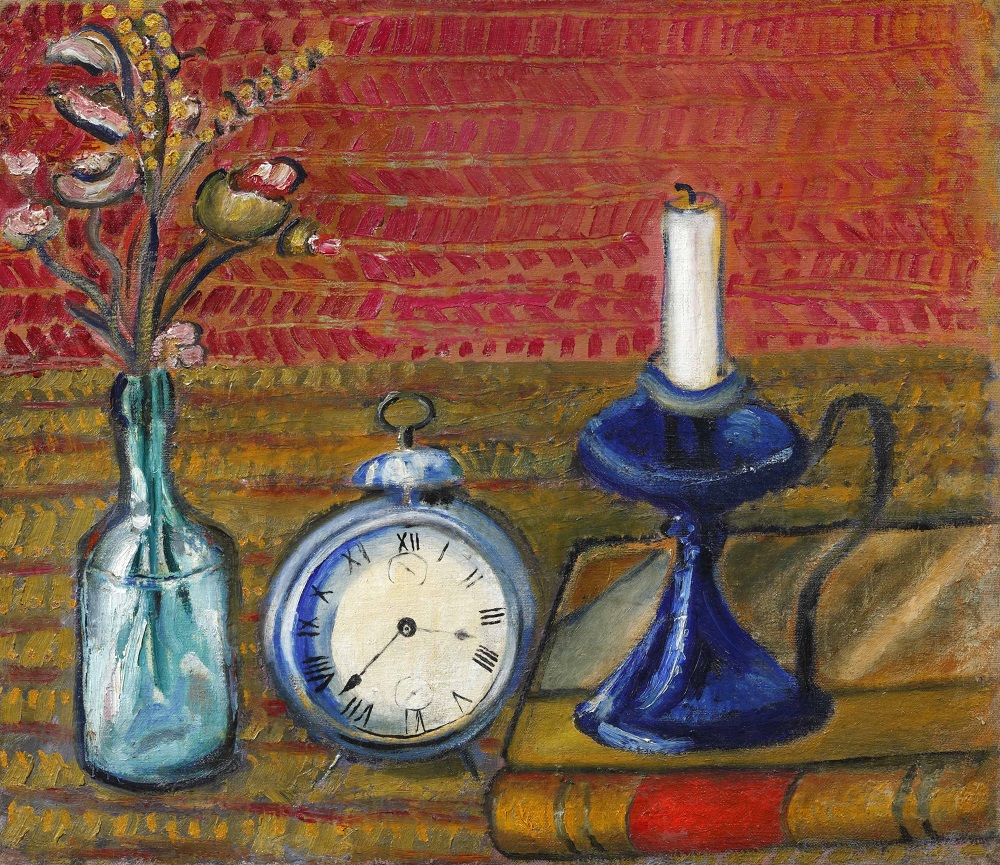 Ил. 38. А.Ф. Микули. Натюрморт с часами. 1910-е–1920-е. Холст, масло. 52,5×60,5. Собрание Романа Бабичева, Москва