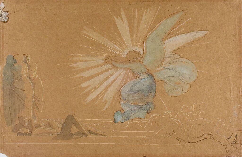 А.А. Иванов. Ангел отваливает камень от двери гроба. Конец 1840-х – 1858. ГТГ