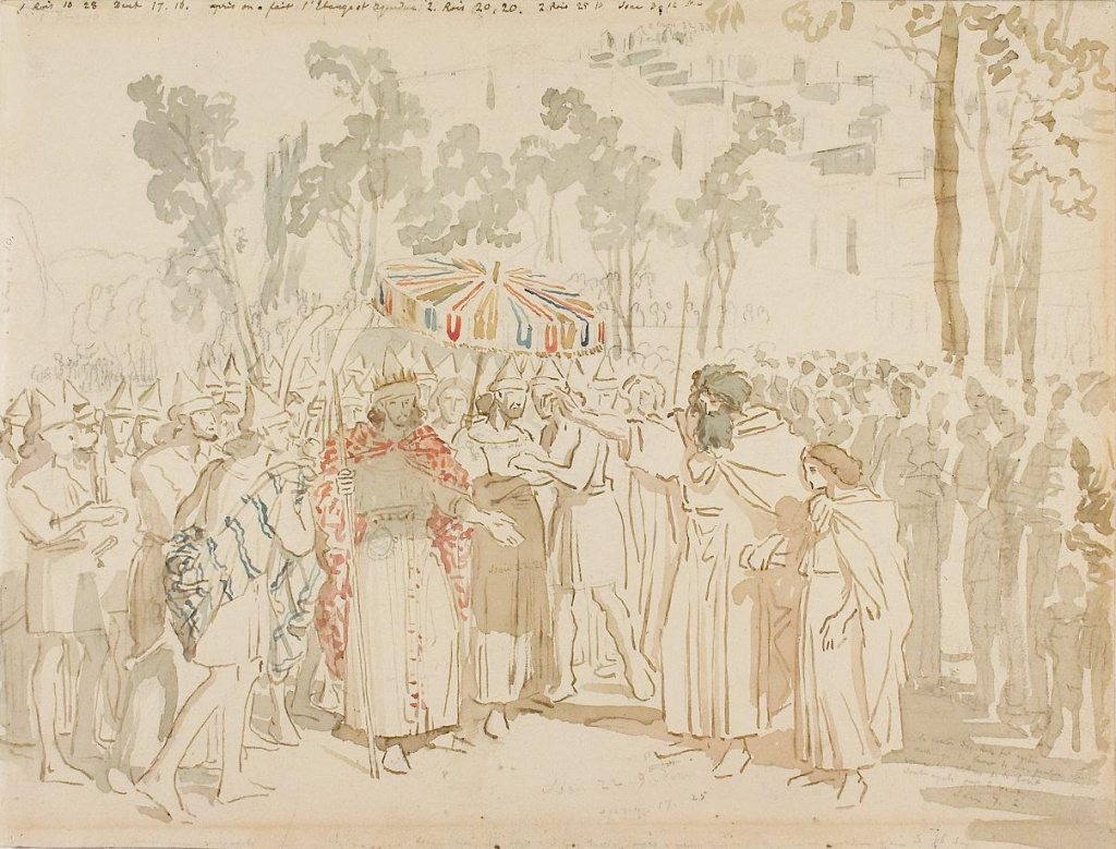 А.А. Иванов. Пророк Исаия с сыном перед царём Ахазом. Конец 1840-х – 1858. ГТГ