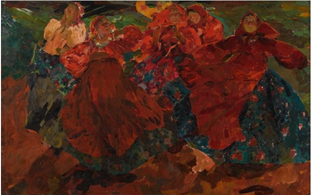 Малявин Ф.А. «Вихрь». 1905. Эскиз. Холст, масло. 76,5 × 122,7 см.