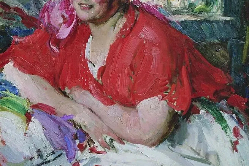 Абрам Архипов. Молодая крестьянка в красной кофте. 1920. Государственное художественное объединение «Художественная культура Русского Севера», Архангельск