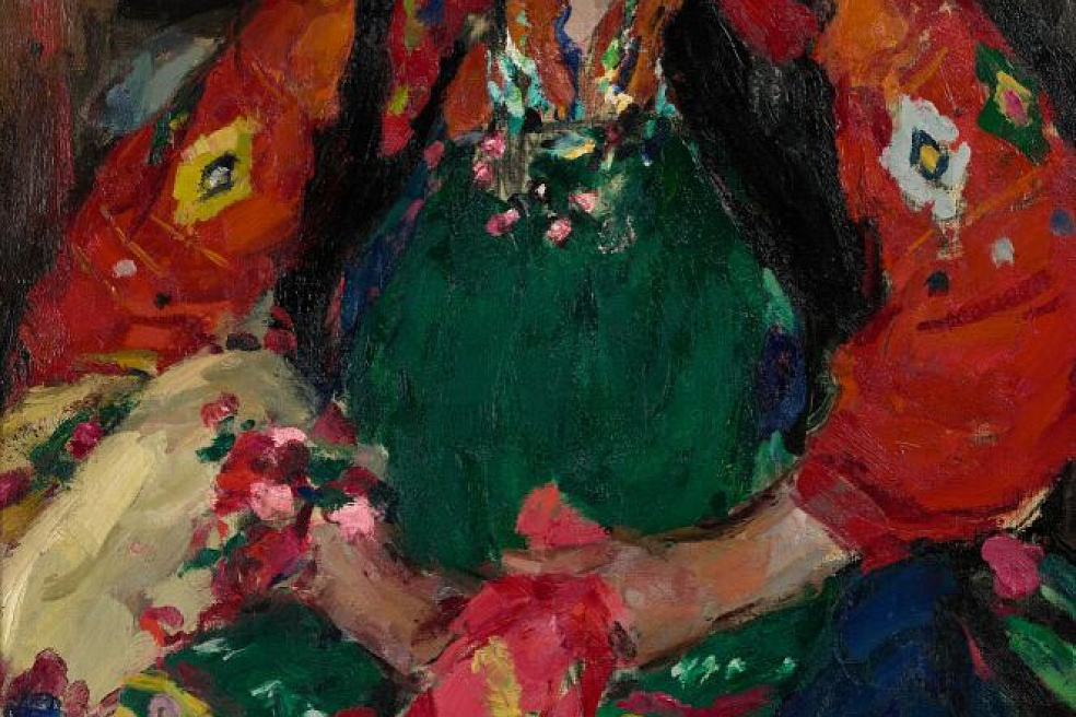 Абрам Архипов. Крестьянка в зеленом фартуке. 1929. Холст, масло. ГТГ