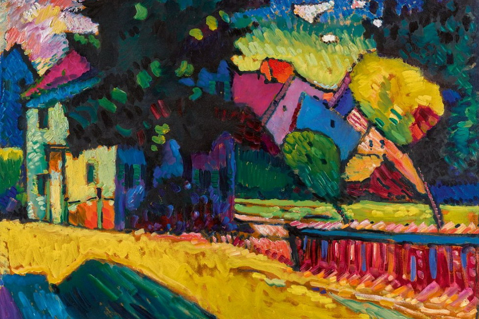 В.Кандинский. Мурнау - пейзаж с зеленым домом. 1909
